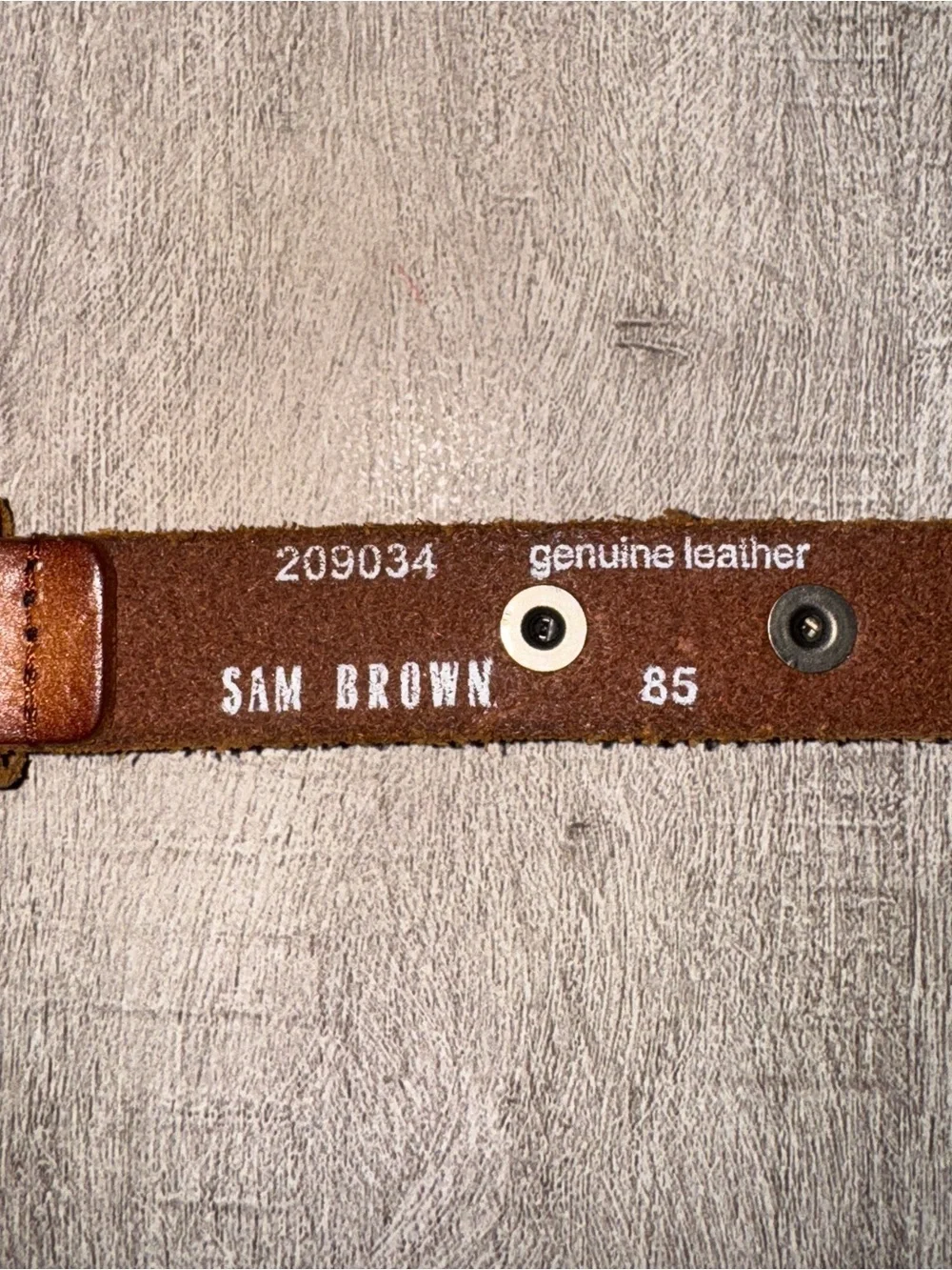 Sam Brown Studded Riveted Leather Belt Brown 85 EU